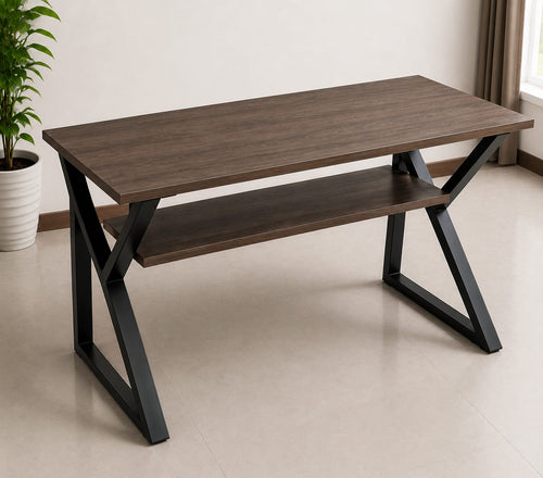 Modern Computer Desk with Storage Shelf | Home Office Study Table