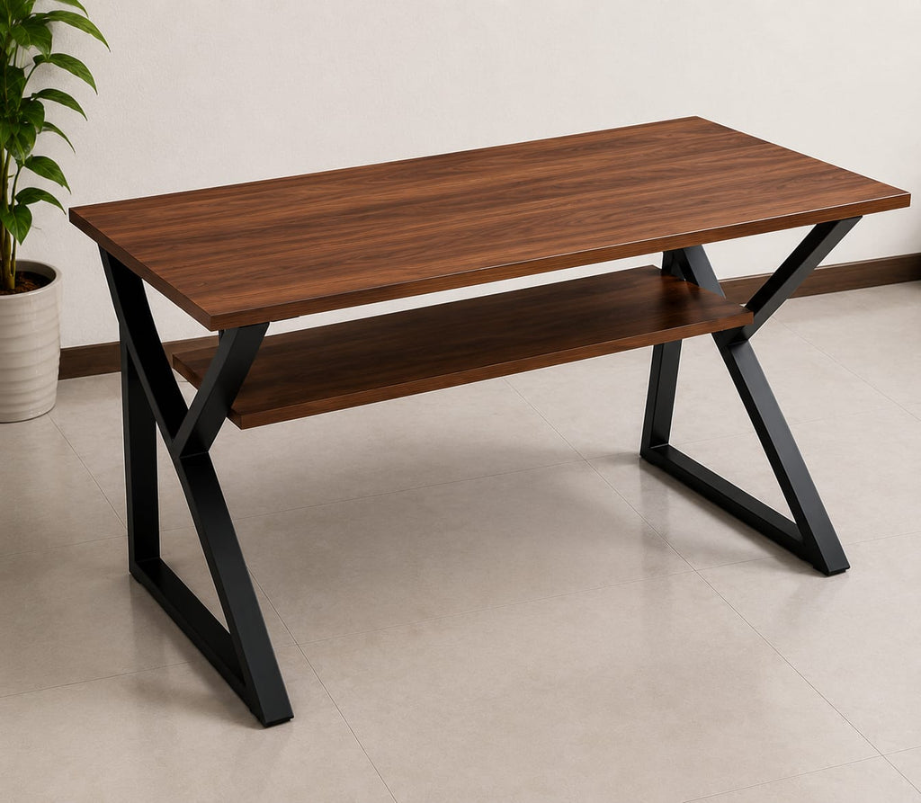 Modern Computer Desk with Storage Shelf | Home Office Study Table