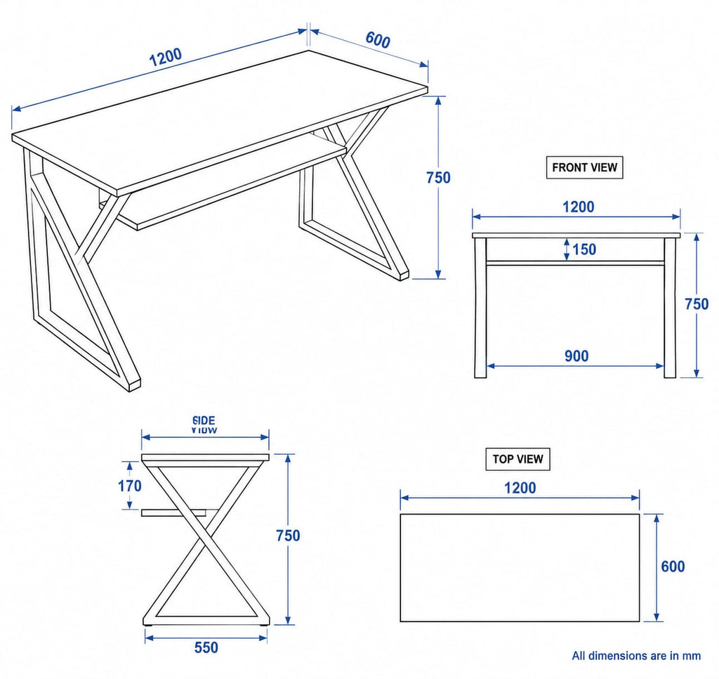 Modern Computer Desk with Storage Shelf | Home Office Study Table